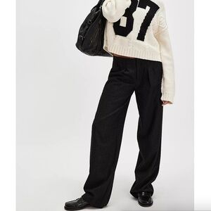 Free People Bond Low Rise Trousers Navy Blue Pinstripe Women’s Size 6